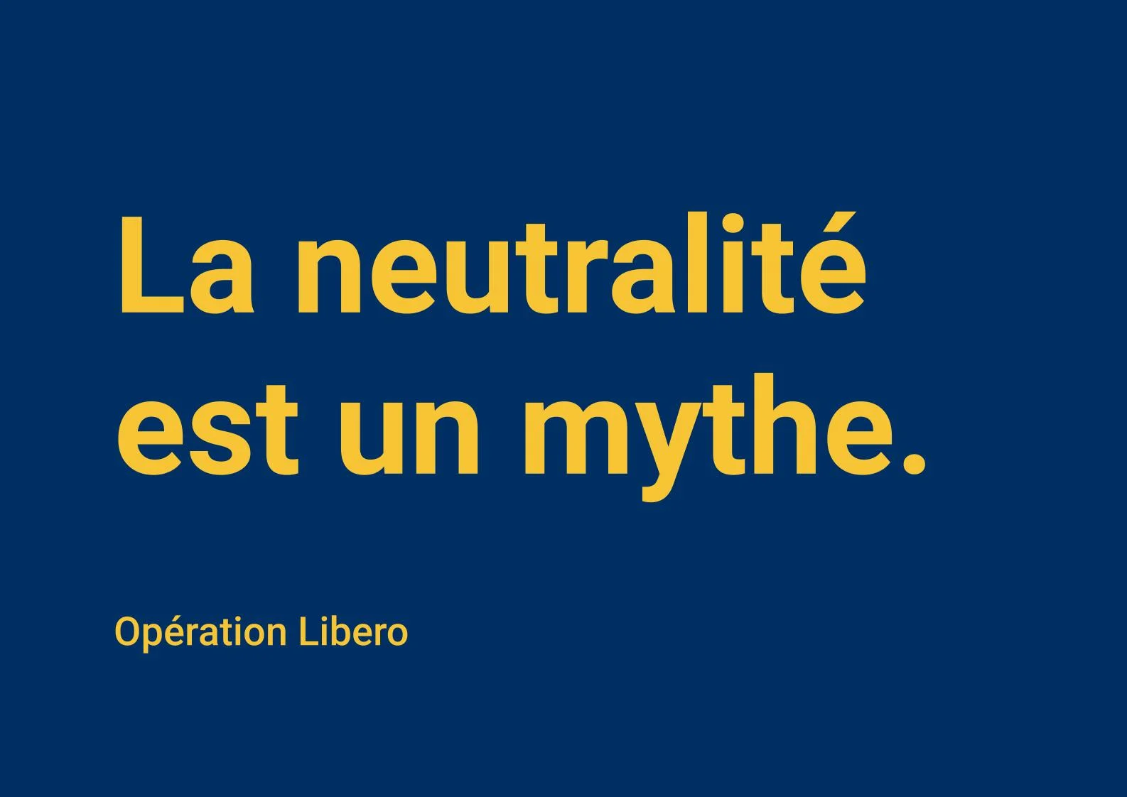 la neutralité est un mythe